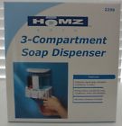 2299 Homz Soap Lotion Conditioner Wash Dispenser 3 Compartment Shower Model 072697229903