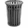 237726bk Global Industrial Outdoor Metal Waste Receptacle 36 Gallon Black 707022019149