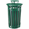 261941gn Global Industrial Gallon Outdoor Metal Slatted Receptacle With Access Door