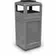 73300399 Commercial Zone Square Trash Container With Ashtray Lid 42 Gallon Gray