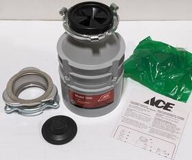 Ace 082901479819 Continuous Feed Food Waste Disposer 1/3 Hp Kitchen Garbage Disposal 1000