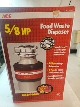 Ace 082901479833 5/8 Food Waste Disposer New Old Stock Model 4000 Unopened Box No Returns