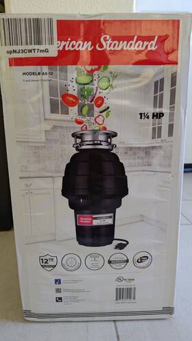 10-us-as-12 American Standard Garbage Disposer 1.25 Hp Black Read Details