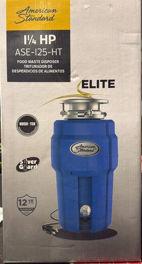 10-us-ase-125-ht American Standard Elite 1-1/4-hp 120v Waste Disposer Ase-125-ht