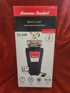 Asd-825-sl American Standard 707534201407 New Open Box 1.25 Hp Slim Line Food Waste Disposer #asd-825-sl