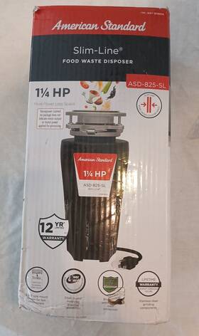 American Standard Asd825 Slim Line 1-1/4 Hp Food Waste Disposer Garbage Disposal