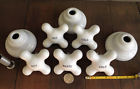 Antique Porcelain Set Cold Faucet 5 Handles Vintage Waste Hot
