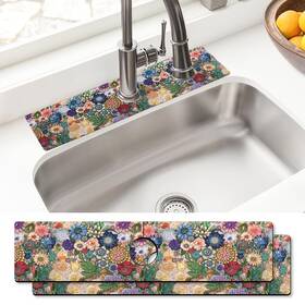Aquoechd 114796338436 Sink Faucet Absorbing Mat 2 Pack Drying Around Splash Guard