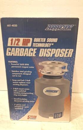 681-4020 Barracuda New 1/2 Half Hp Horse Power Garbage Disposal