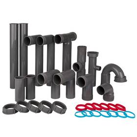 Colddd Fzpsg0245 Universal 1-1/2 Inch Kitchen Sink Drain Kit With P-trap Complete Plumbing Re