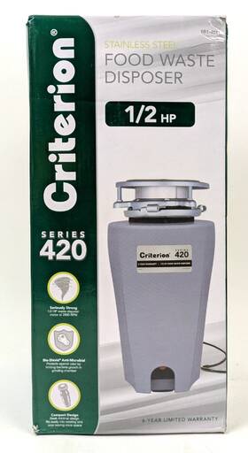 681-4011 Criterion 420 Series Garbage Disposal Food Waste Disposer Stainless Steel 1/2 Hp