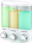 Mounted3 Dispensers Wall Trio Chamber Bathroom Soap Aviva White