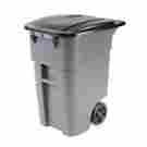 Fg9w2700gray Rubbermaid Brute Rollout Large Mobile Container 50 Gallon Gray With Lid 086876175387