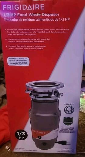Frigidaire 012505469473 1/3 Hp Direct Wire Garbage Disposer - New