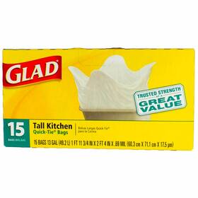 012587000700-6a Glad 6 Pack Tall Kitchen Bags Quick-tie 15