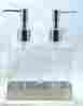 H-2181 Huang Acrylic Twin Liquid Soap And Lotion Dispenser In Stainless Steel Tray 065020031410