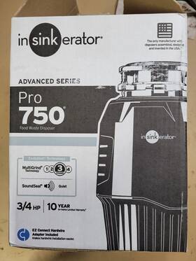 Insinkerator 050375026730 Pro 750 Advanced 3/4 Hp Continuous Feed Food Waste Disposal