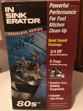 Insinkerator 143492 Stainless Series Heavy Duty Motor 3/4 Hp Garbage Disposal