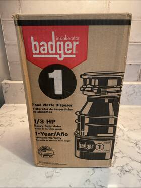 Insinkerator 1garbage Badger Food Waste Disposal 1/3 Hp Box Sealed New