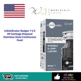 Insinkerator 419190050 Badger 1 1/3 Hp Garbage Disposal Stainless Steel Continuous Feed