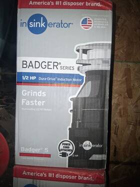 Insinkerator Complete1 Badger 5 1/2hp Garbage Disposal
