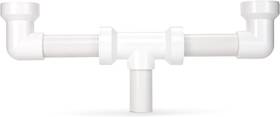 Keeney 130-16qlk Insta-plumb Push Fit Double Bowl Center 16- Inch Outlet Drain Pvc