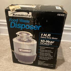 Kenmore 42-6109 Sears Heavy Duty 1 Hp Food Waste Disposer Garbage Disposal Nos