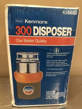 42-6653 Kenmore New Sears 300 Garbage Disposer Stainless Steel Grinding Chamber 1/2 Hp