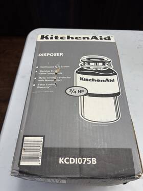 Kcd1075b Kitchenaid Kitchen Aid Garbage Disposal Unused 3/4 Hp
