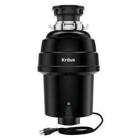 Kraus 744759811899 Wasteguard 1 Hp Continuous Feed Garbage Disposal For Kitchen Sinks With Power Co