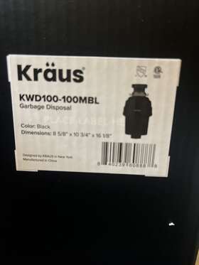 Kwd100-100mbl Kraus - Garbage Disposals Sanitation And Waste Appliances