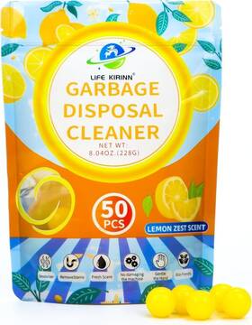 O3-blay-dv5i Life Kirinn Garbage Disposer Freshener Sink Disposal Odor Eliminator 50 Count Lemon Scent