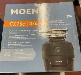Moen 026508290446 New Host Series 3/4 Hp Continuous Feed Space Saving Garbage Disposa