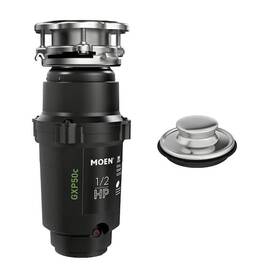 Moen 026508294321 Prep 1/2 Hp Continuous Feed Garbage Disposal Including Stainless Drain Stopper