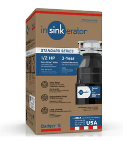 Badger5wcord New Badger 5 Garbage Disposal With Cord 1/2 Hp Power Included