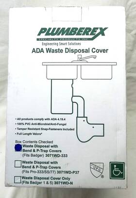 3071wd-333 Plumberex Ada Waste Disposal With Bend And P-trap Cover