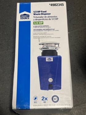 Psd-50 Project Source Psd50 Continuous Feed 1/2 Hp Corded Garbage Disposal Septic Safe
