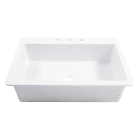 Sinkology Sk411-33fc-wh-s Jackson Crisp White Fireclay Drop-in Kitchen Sink - 33 Inch Single