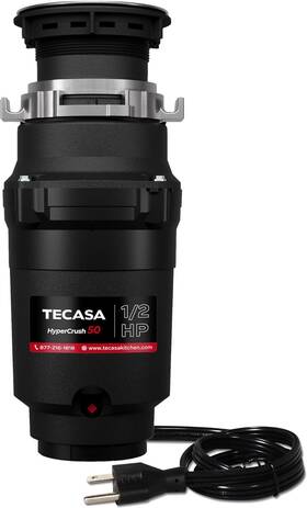 Tges50nb Tecasa 1/2hp Garbage Disposal Continuous Feed Ez Mount 2600 Rpm Stainless Steel Black