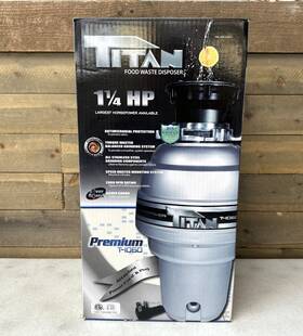 10-us-tn-1060-3b Titan 1.25 Hp Premium Kitchen Garbage Disposal With Power Cord Anti-jam And Quiet