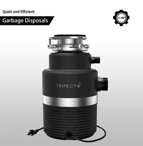 Tri-mcd17-t7 Trifecte Trifecte1 Hp Continuous Feed Garbage Disposal With Power Cord Drain 120v Black