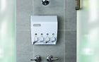 Tub Dispenser Caddy Shower Wall Soap Shampoo 4 Bathroom Organize Liquid Chambers