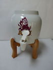 University Container Water Crock Red Arizona Devil Sun State Stand Pitch Fork