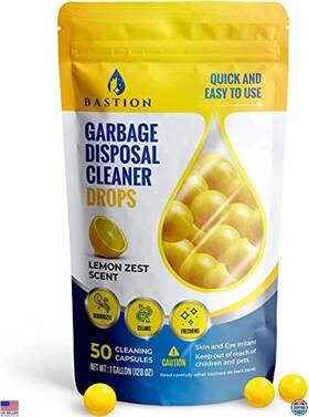 B08r446xvt Visit The Bastion Store Garbage Disposal Cleaner And Deodorizer Drops- 50-count Lemon Zest