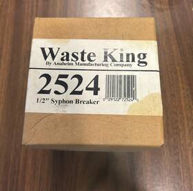 2524 Waste King 1/2 Inch Syphon Breaker New