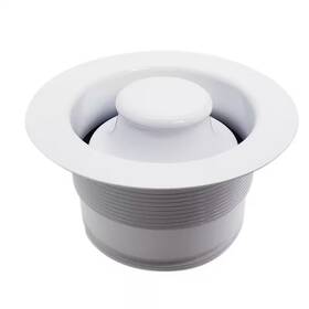 Westbrass 445026665605 3-1/2 Inch Brass Ez Mount Disposal Flange And Stopper In White