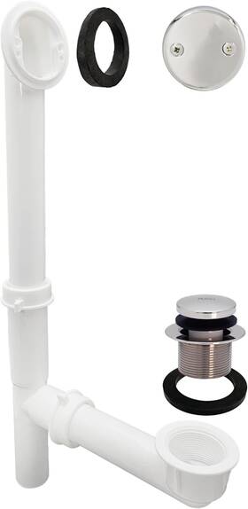 Westbrass 711181605846 A593244-26 14 Inch X 1-1/2 White Tubular Bathtub Waste And Overflow Assembl