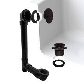A4931-12 Westbrass 1-1/2 Inch X 12 Bath Waste And Overflow Assembly With Tip-toe D