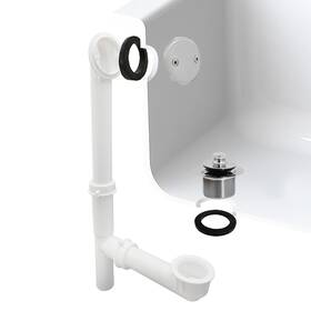 A594244cp Westbrass White Tubular Bath Waste And Overflow Assembly With Twist &