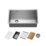 Jomoo 32 Inch Stainless Steel Kitchen Sink Workstation, Single Bowl Nano Coat.... Fixed Price $186.25.